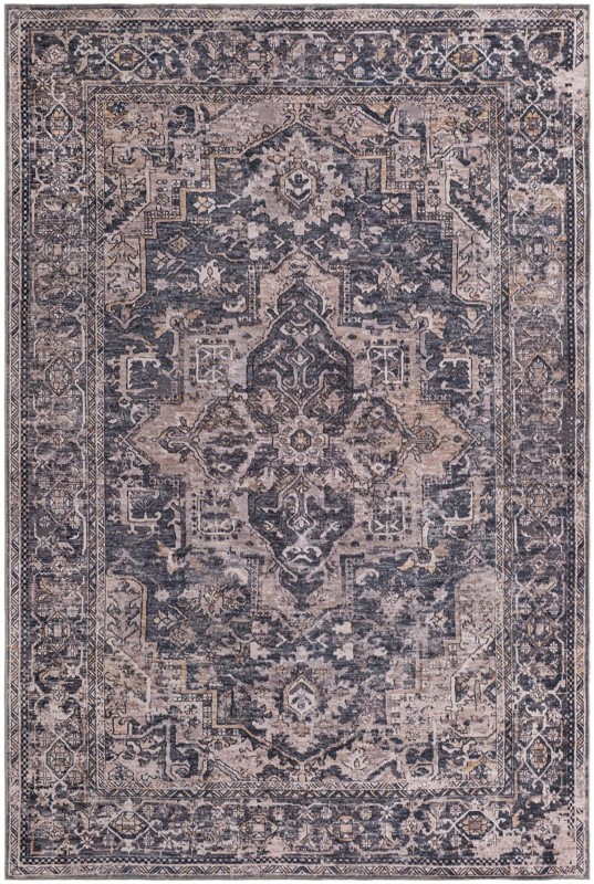 6' x 9' Watkins · Border rug, blue and ivory