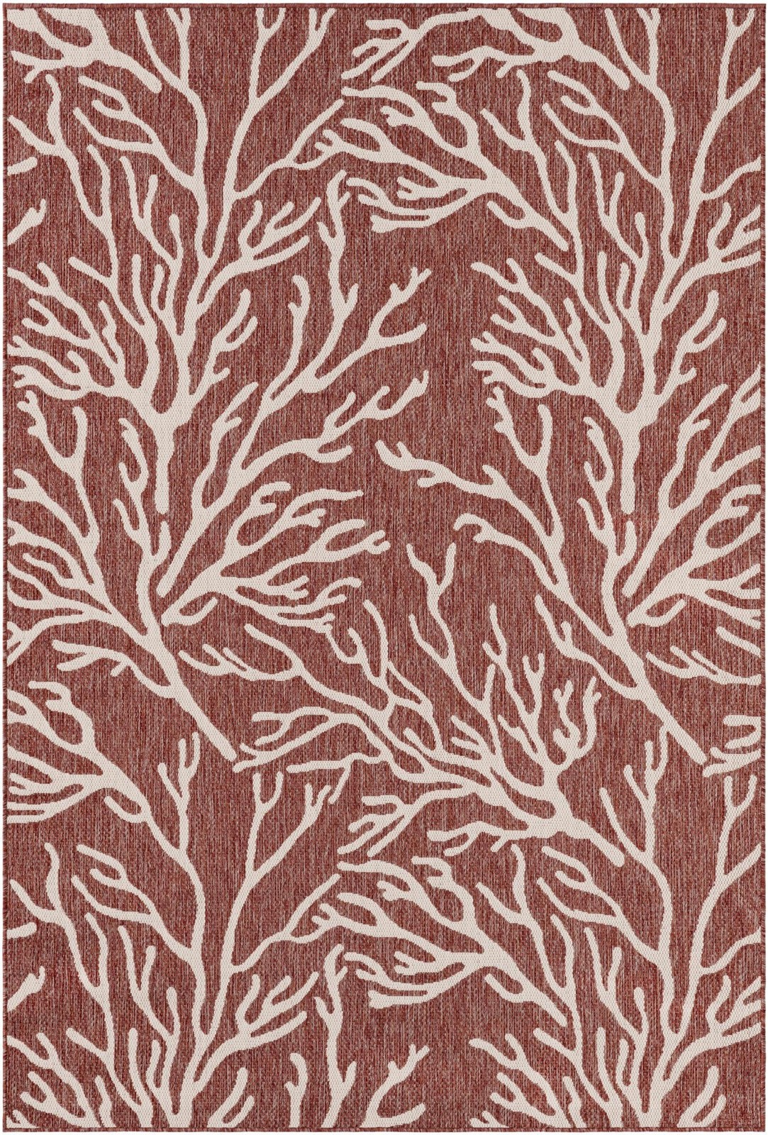 6' x 9' Northfield · Coral Outdoor Rug, rust red and ivory