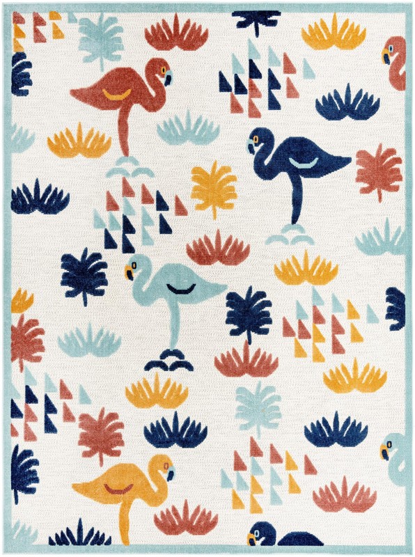 9' x 12' Blevins · Border Outdoor Rug, white