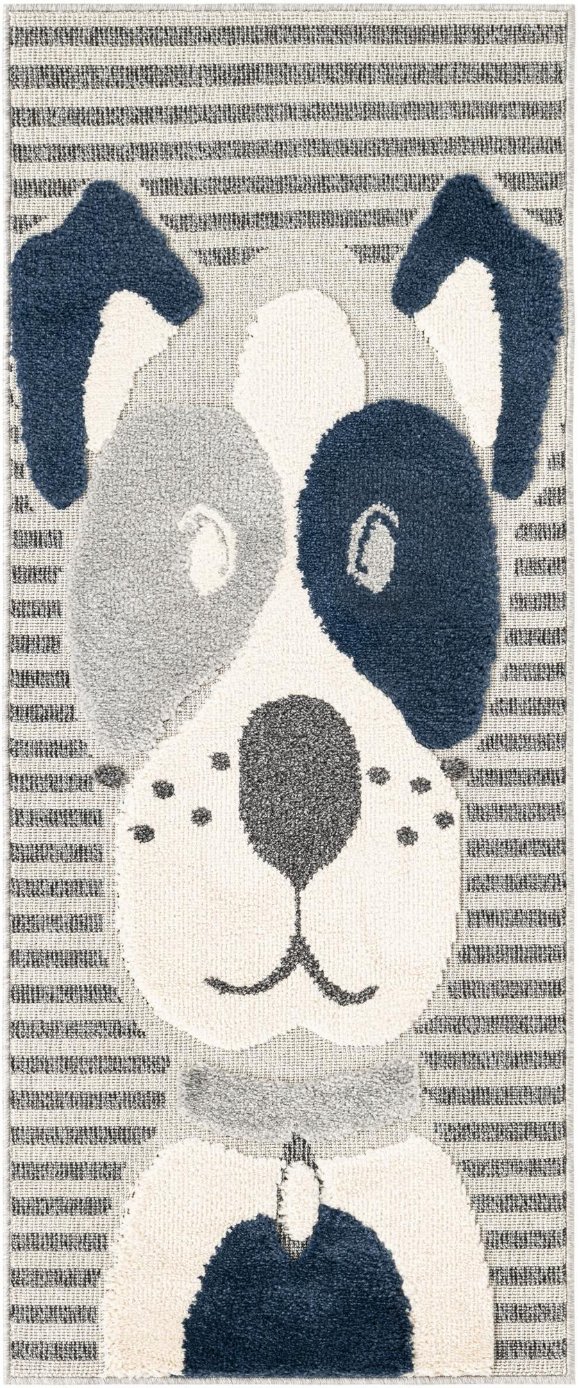 2' 7 x 6' Rodney · Lines rug, blue and gray