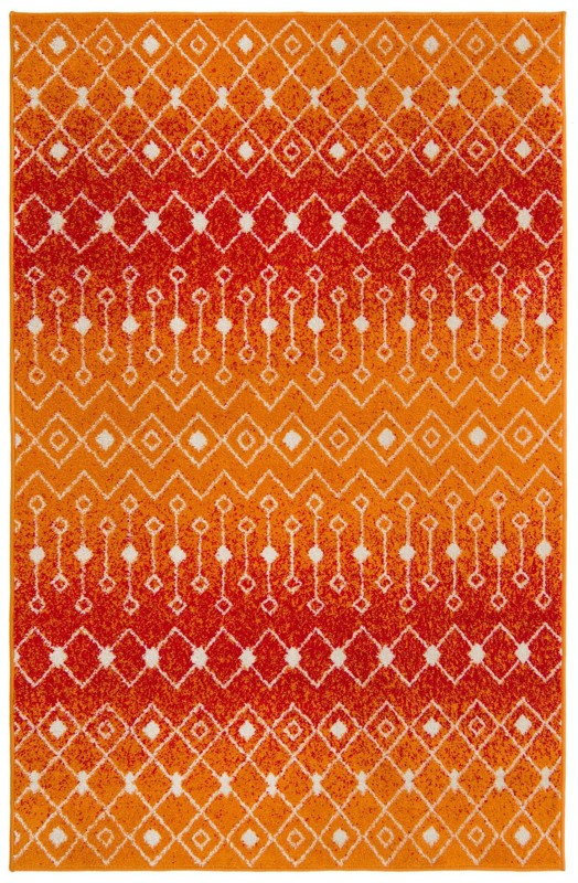 5' 3 x 8' Boswell · Geometric diamond rug, orange and ivory