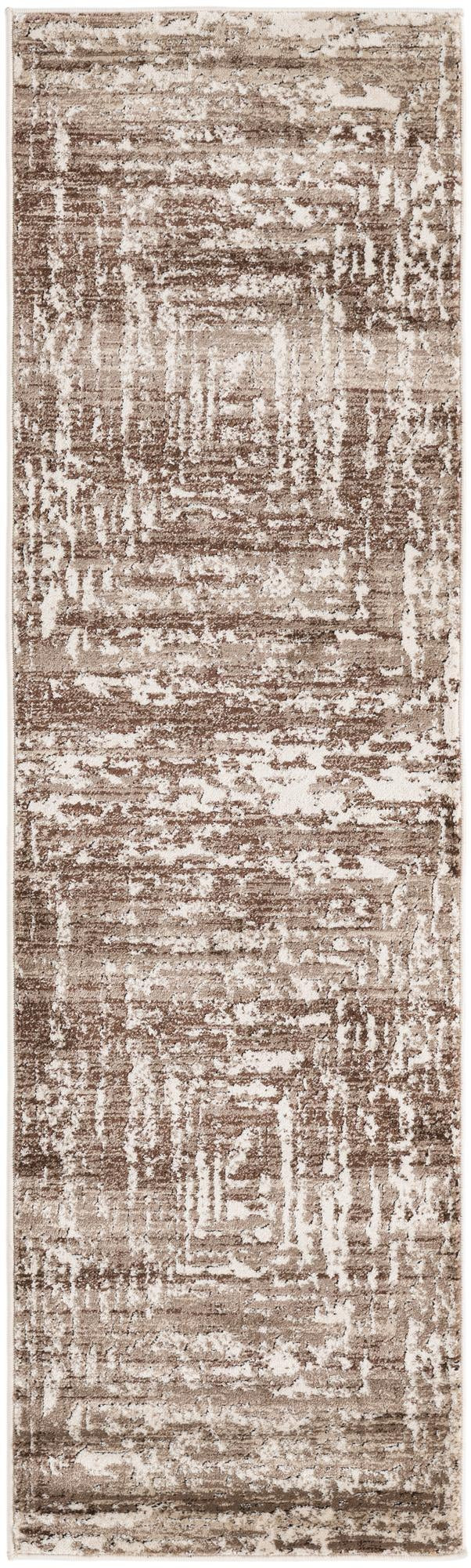 2' x 7' Wrenfield · Abstract rug, chocolate and beige