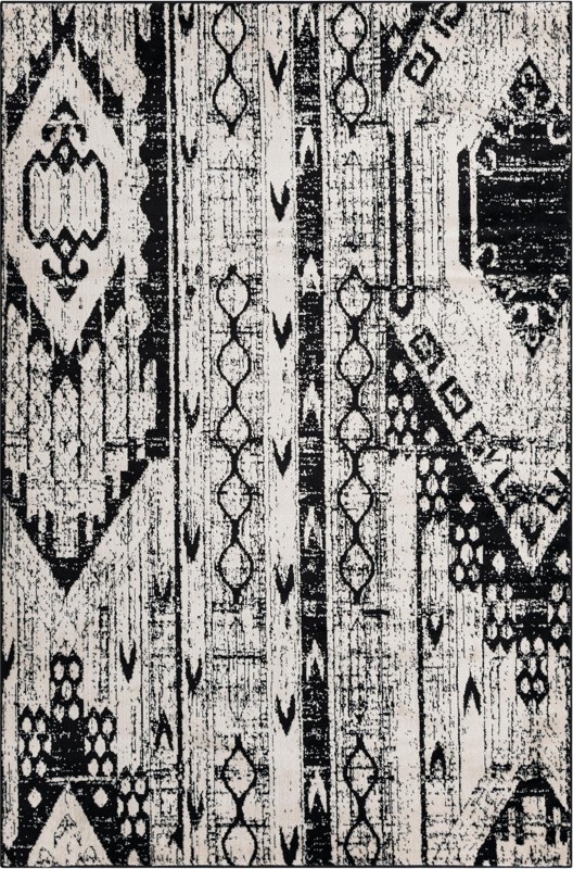 Cardinal · Tribal geometric rug, black and white