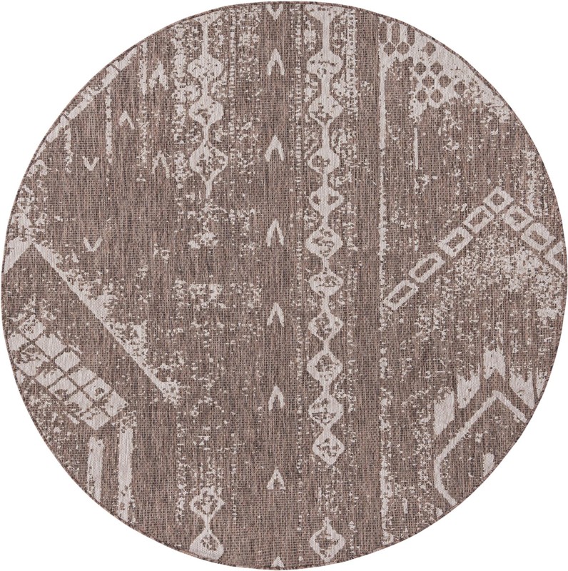 7' 10 x 7' 10 Wildman · Patchwork Outdoor Rug, brown