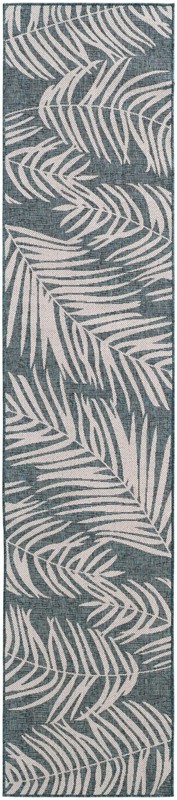 Moody · Floral / botanical Outdoor Rug, teal