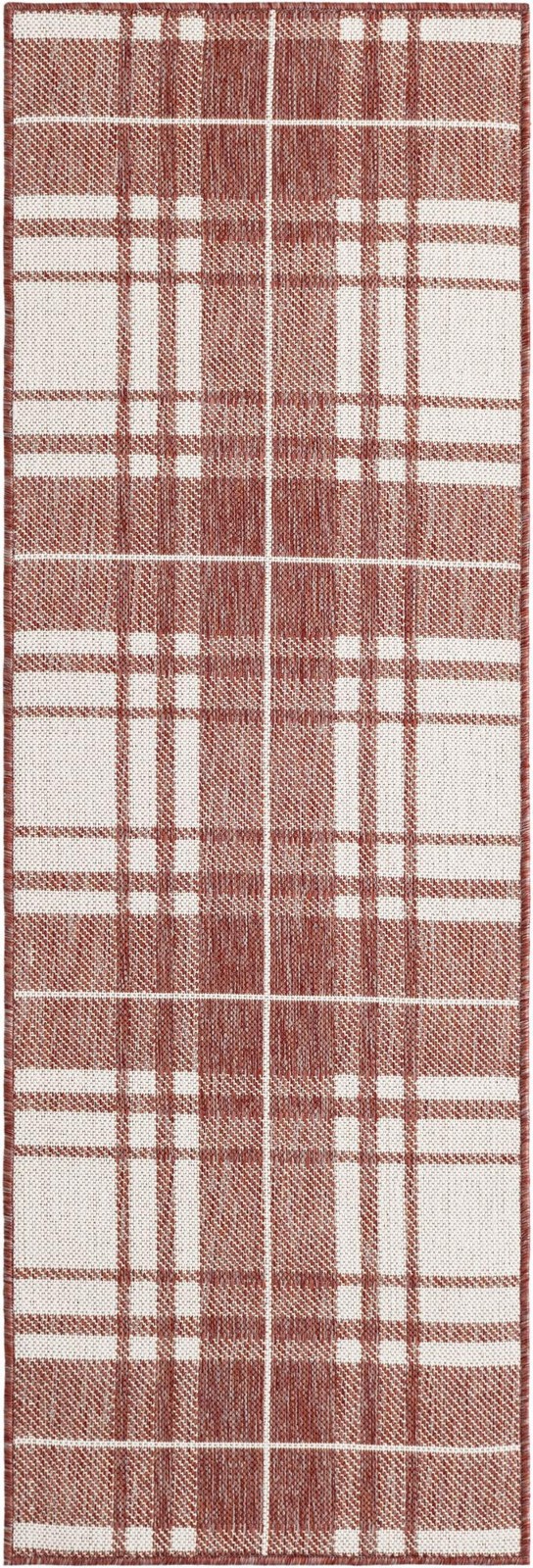 2' x 6' Maguire · Plaid Outdoor Rug, red