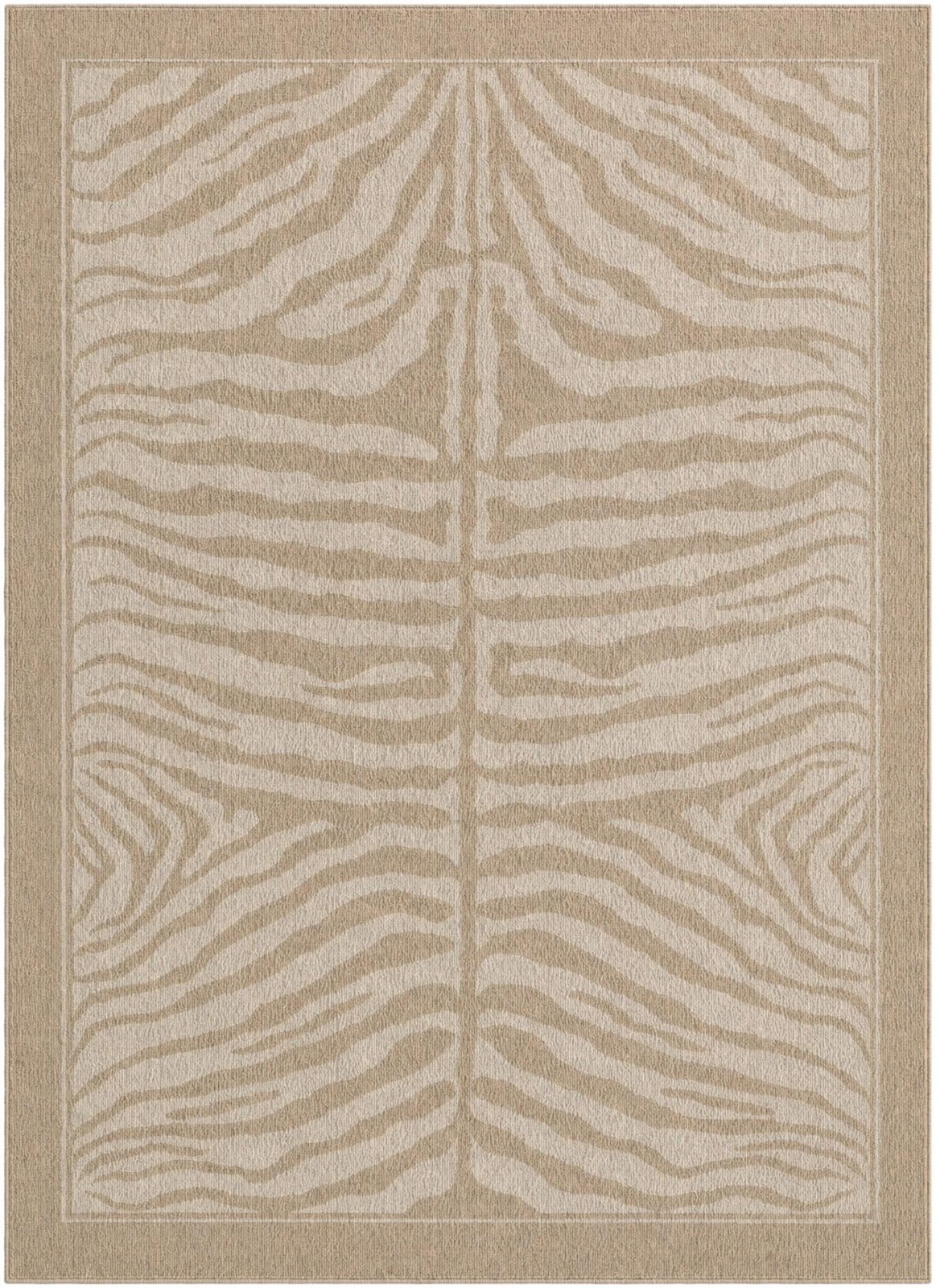 8' x 11' Oldfield · Border rug, beige and ivory