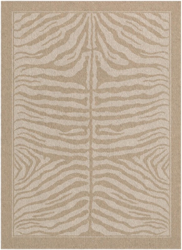 8' x 11' Oldfield · Border rug, beige and ivory