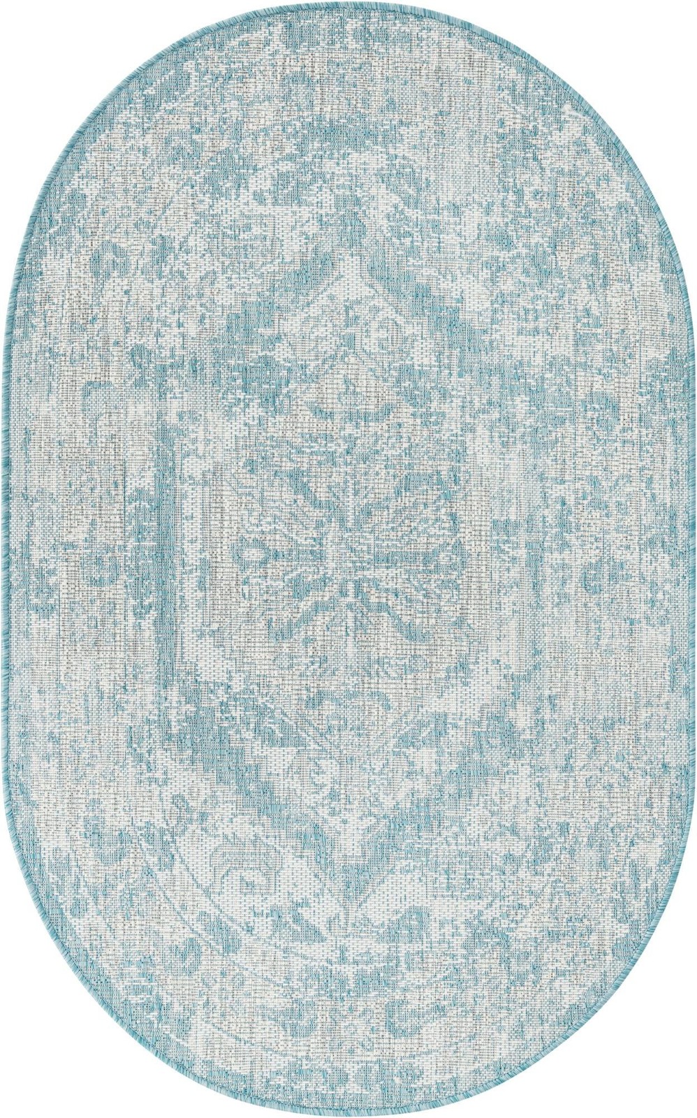 3' x 5' 3 Wylie · Border Outdoor Rug, aqua