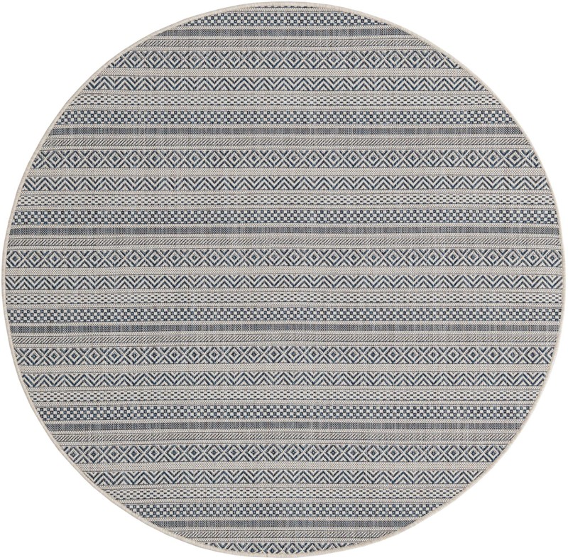 5' 3 x 5' 3 Merlin · Chevron Outdoor Rug, light blue