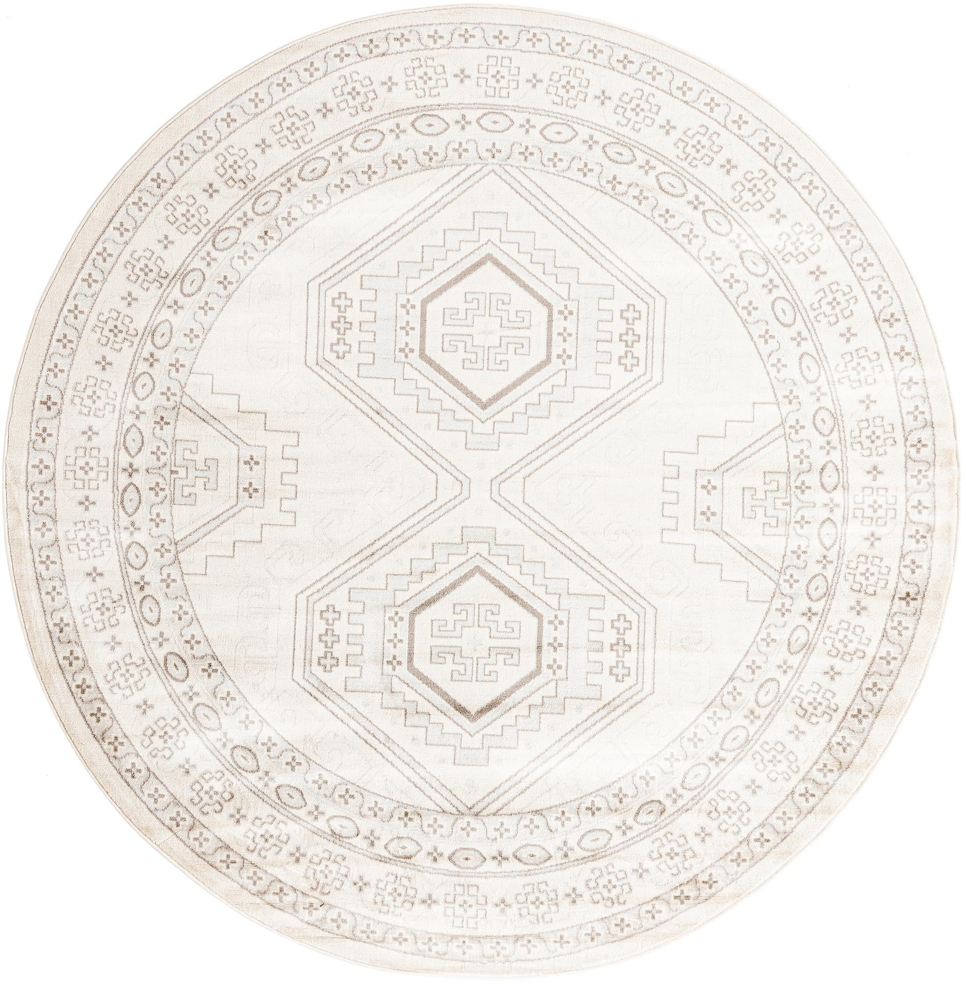 7' 10 x 7' 10 Harmon · Geometric diamond rug, ivory and brown