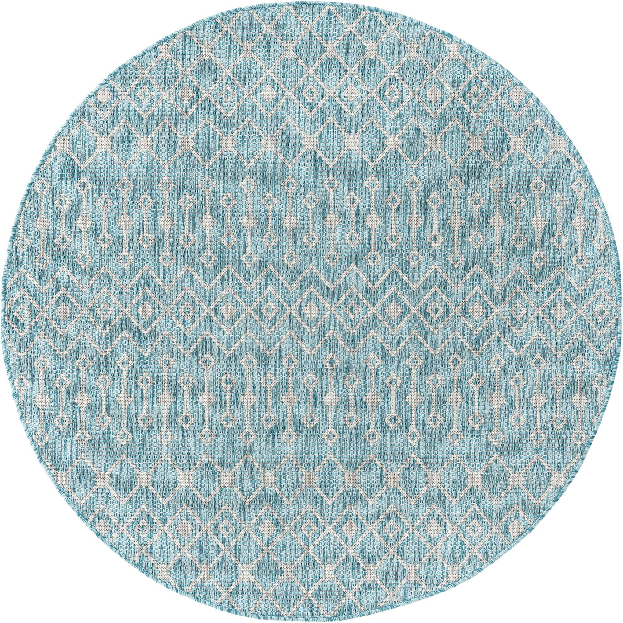 5' 3 x 5' 3 Kearney · Diamond Outdoor Rug, aqua
