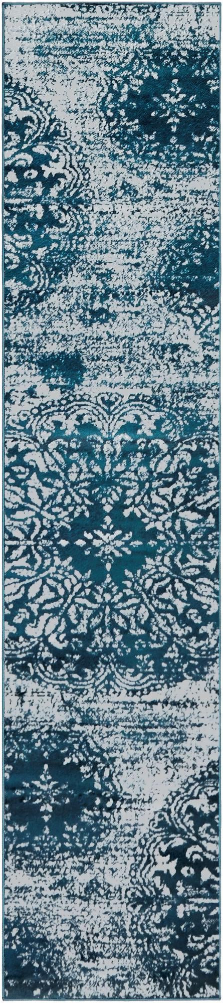 2' x 9' 10 Blakemore · Medallion rug, blue and ivory