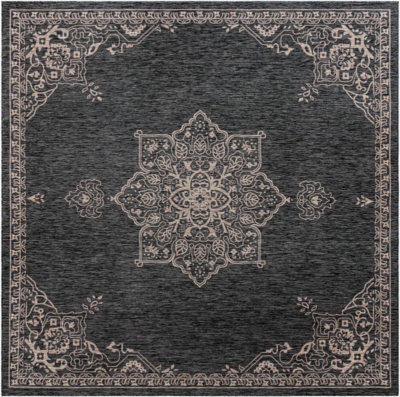 Rhys · Border Outdoor Rug, charcoal