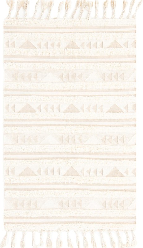 5' 1 x 8' Tolbert · Geometric Wool Rug, ivory