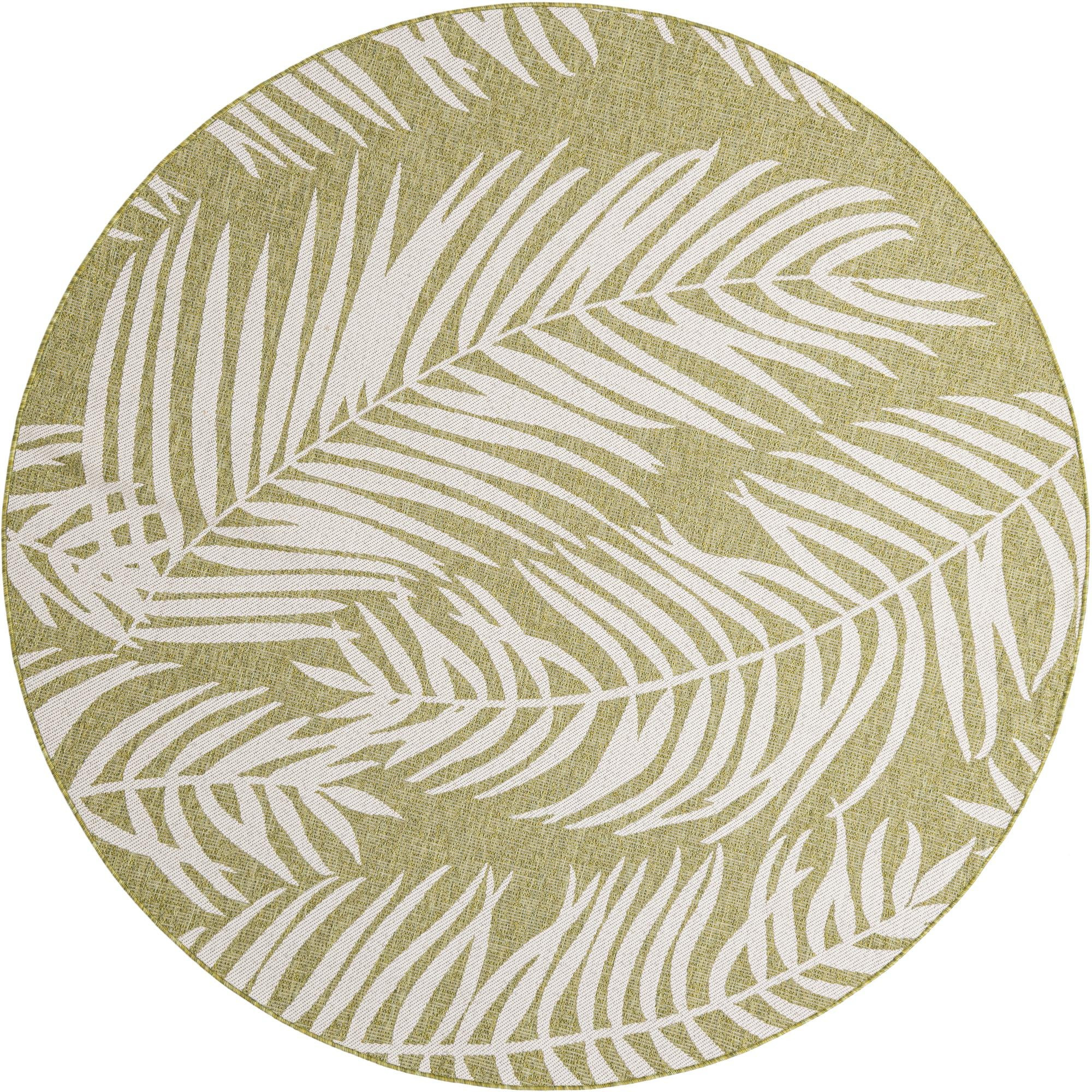 7' 10 x 7' 10 Moody · Floral / botanical Outdoor Rug, green