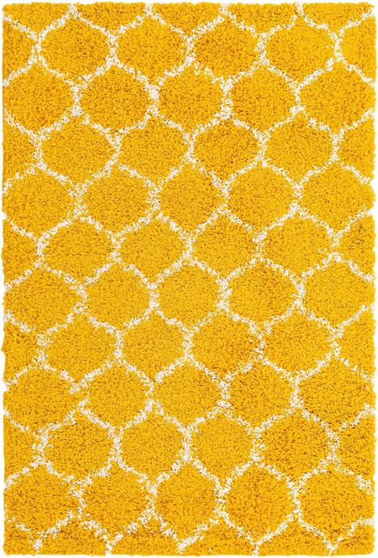 4' x 6' Barnett · Geometric Shag Rug, yellow