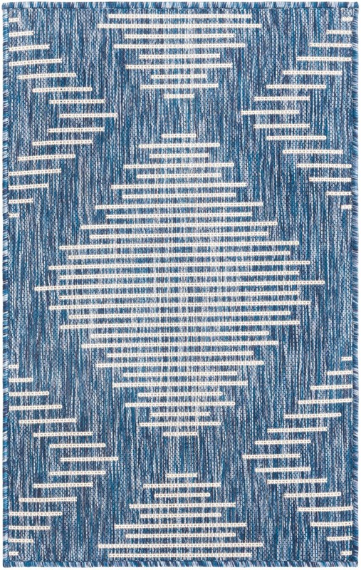 Harlow · Geometric Outdoor Rug, blue