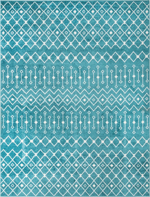 10' x 13' Boswell · Diamond rug, turquoise