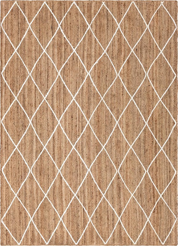 Bishop · Diamond lattice Braided Jute Rug, natural and white