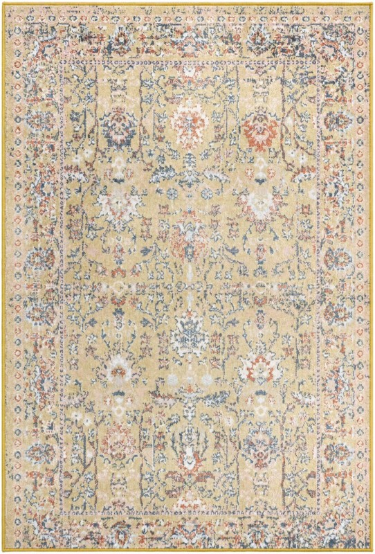 4' x 6' Sandys · Persian Washable Rug, yellow and blue