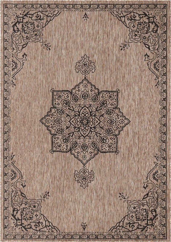 Rhys · Border Outdoor Rug, beige