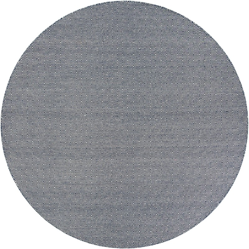 10' x 10' Standish · Geometric diamond Wool Rug, navy and ivory