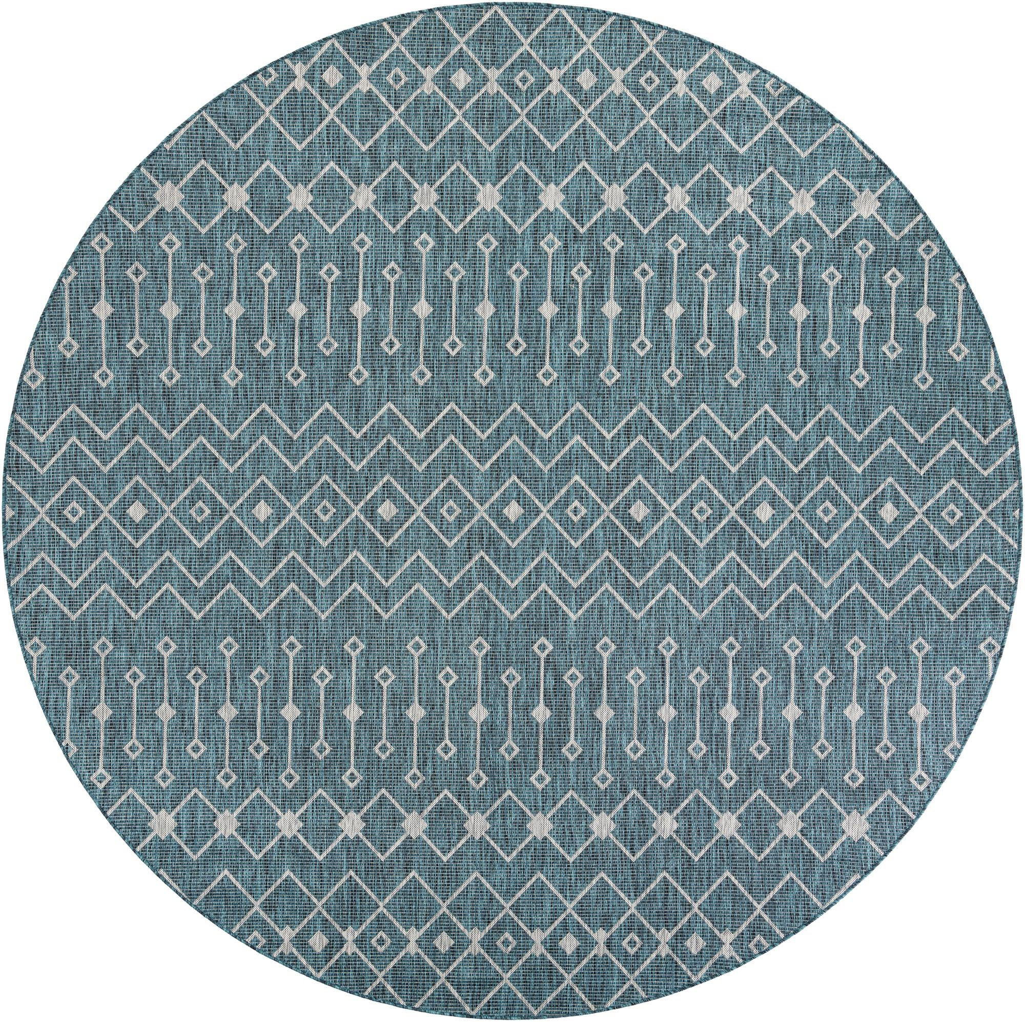 10' x 10' Kearney · Diamond Outdoor Rug, teal