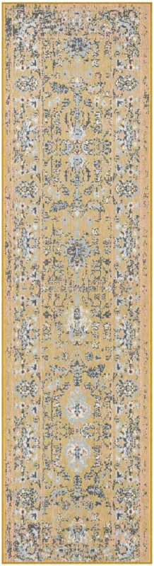 2' x 8' Sandys · Persian Washable Rug, yellow and blue