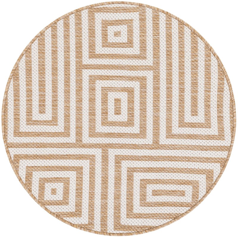 3' x 3' Cumberland · Geometric Outdoor Rug, taupe