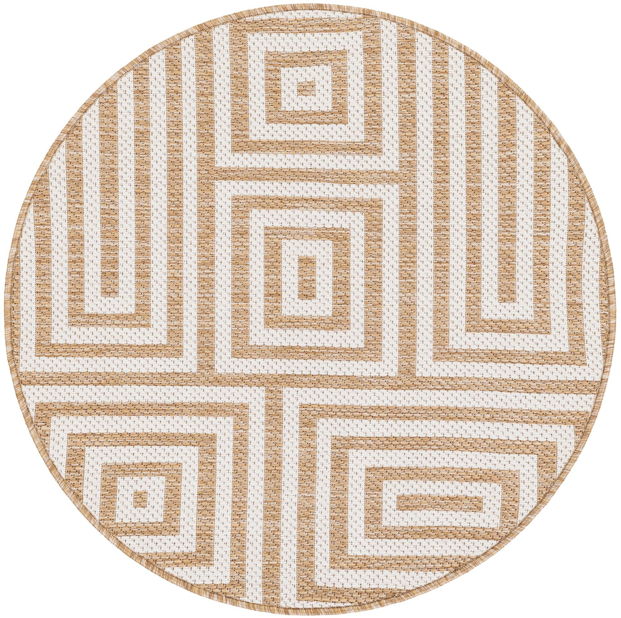3' x 3' Cumberland · Geometric Outdoor Rug, taupe