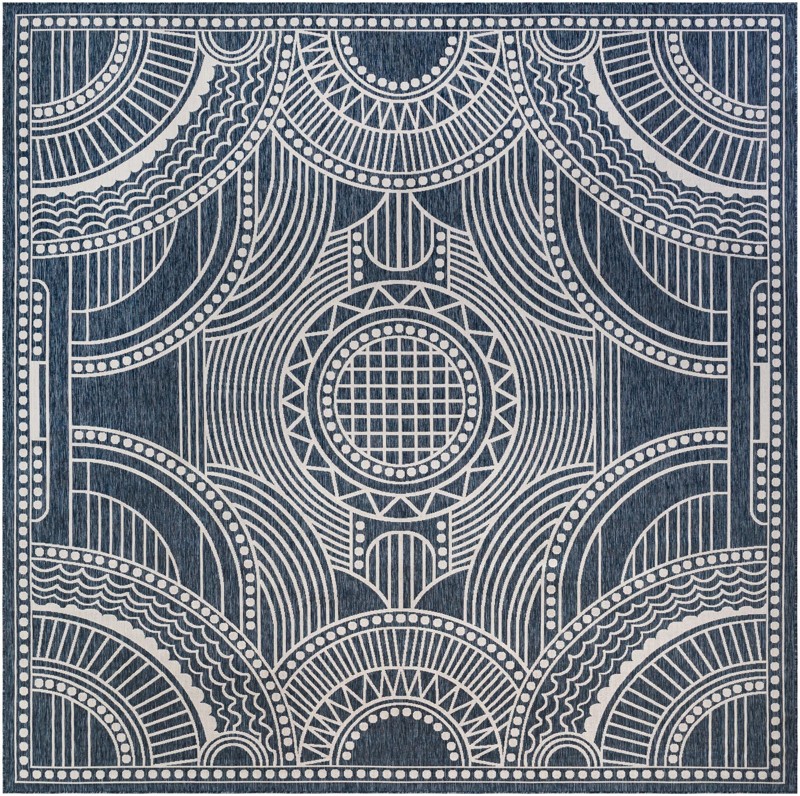 Brough · Border Outdoor Rug, blue