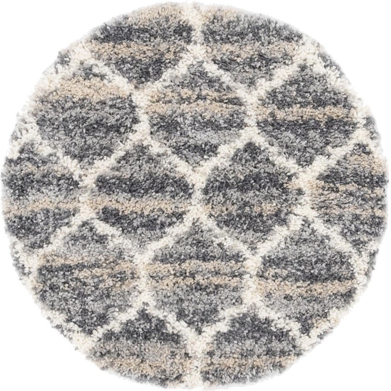 Everett · Lattice Shag Rug, gray