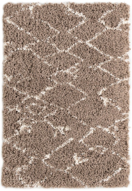 Bramblewood · Diamond shag rug, khaki and ivory