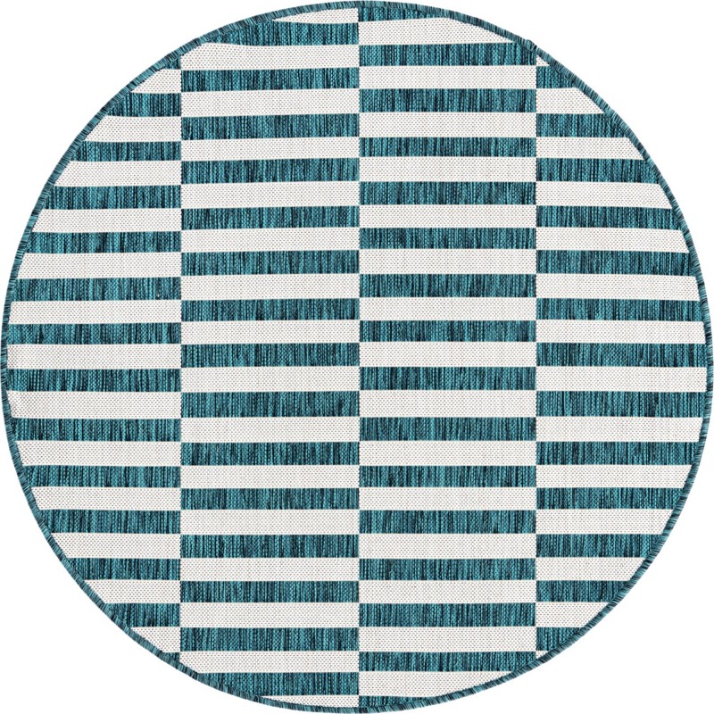 Ainsley · Geometric Outdoor Rug, teal