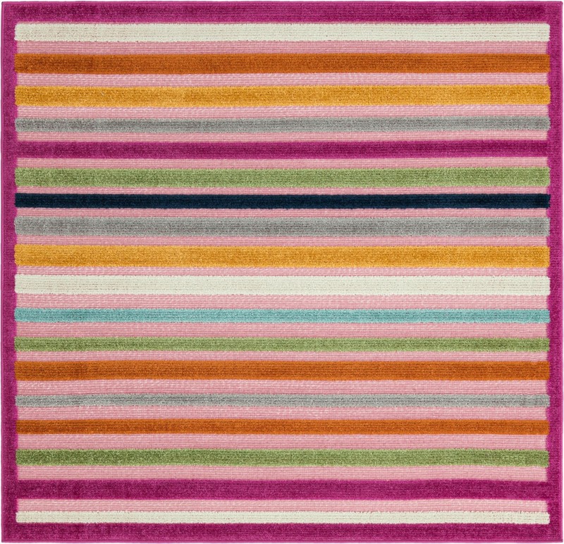 Wesley · Border Outdoor Rug, pink