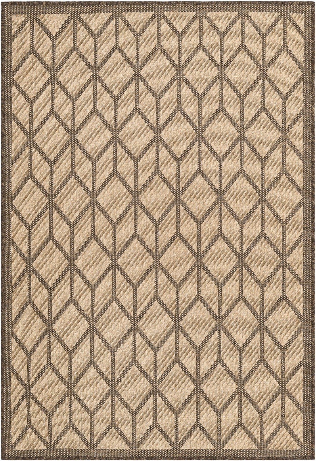4' x 6' Ogden · Geometric diamond rug, natural and brown