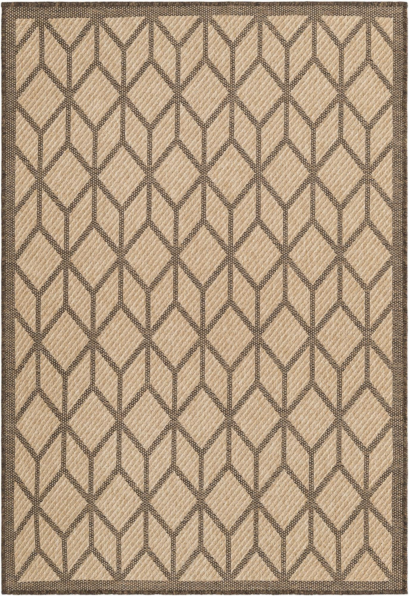 4' x 6' Ogden · Geometric diamond rug, natural and brown