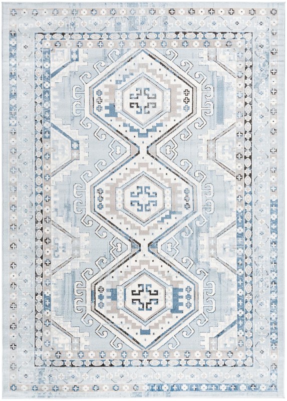 Harmon · Border rug, aqua blue