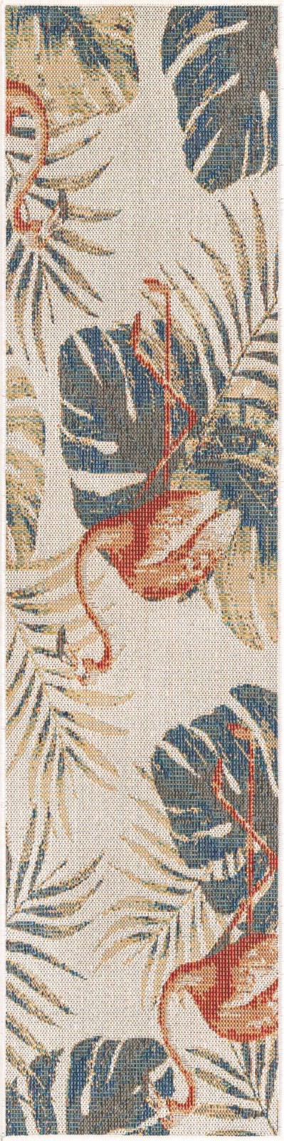 2' x 7' 10 Ridgway · Flamingo Outdoor Rug, ivory and rust red