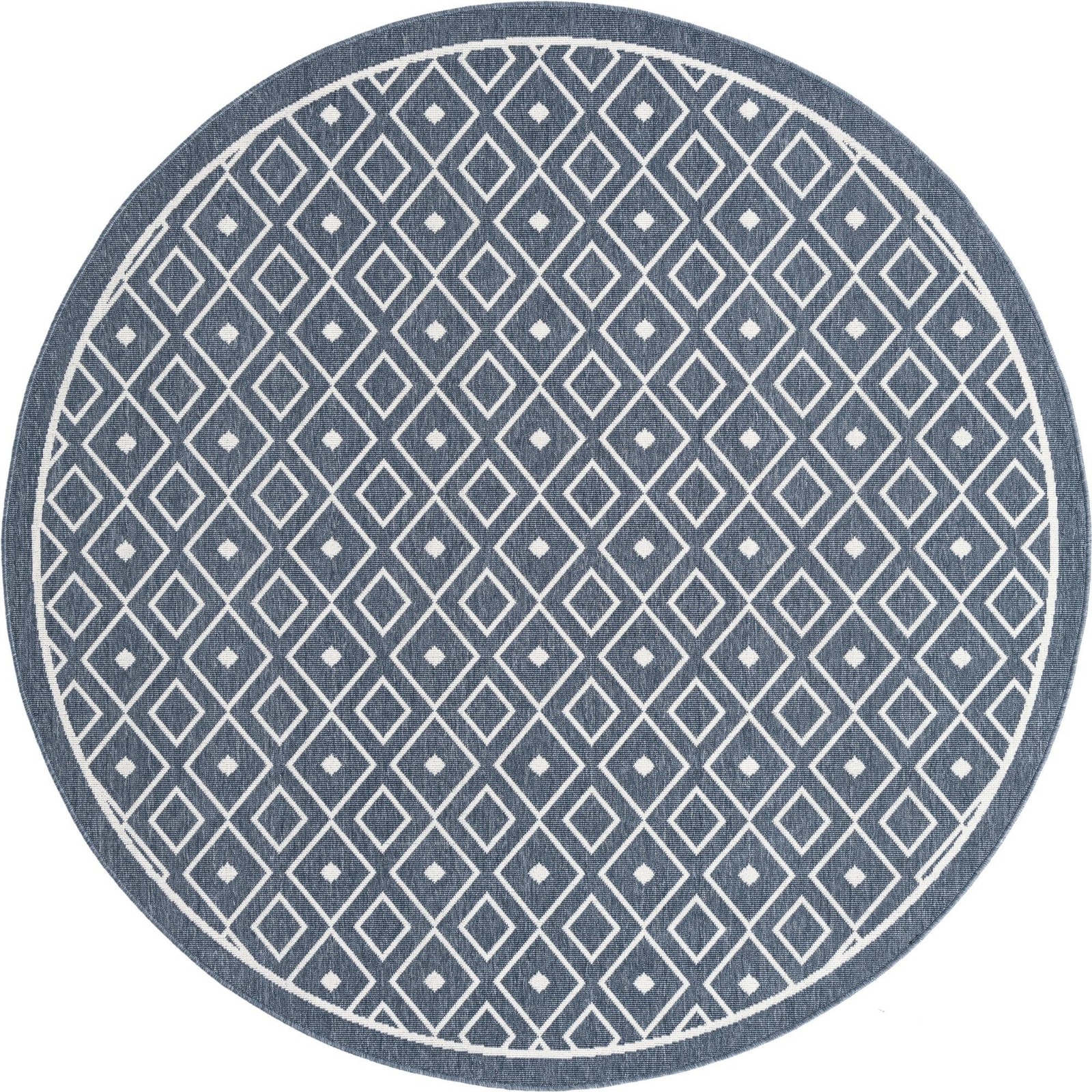 7' x 7' Revell · Border Outdoor Rug, navy