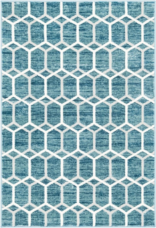 4' x 6' Babcock · Geometric rug, blue