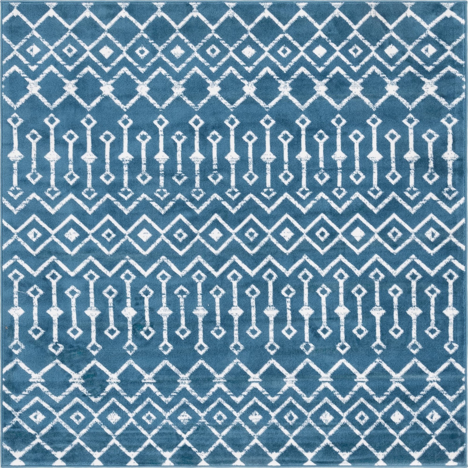 6' x 6' Dudley · Chevron rug, blue