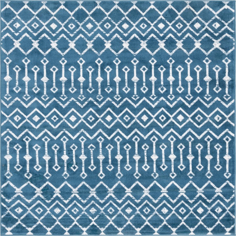 6' x 6' Dudley · Chevron rug, blue