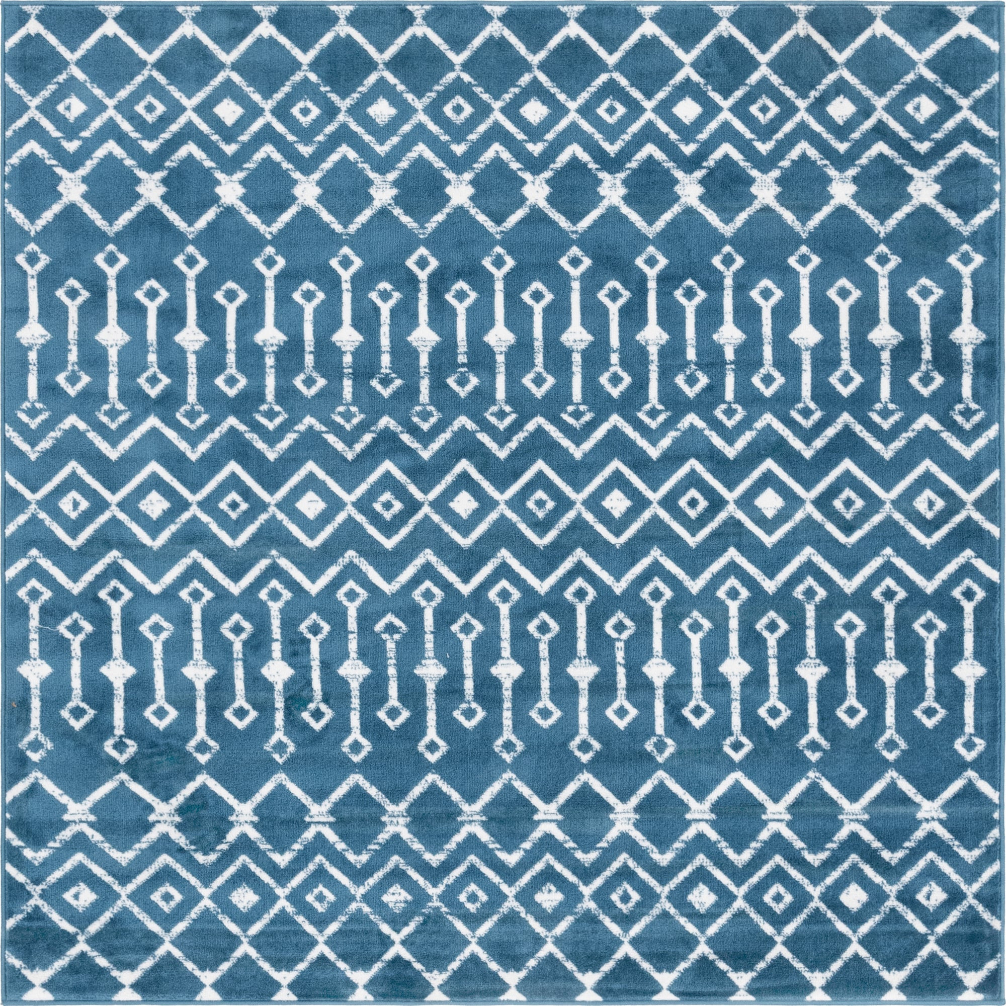 6' x 6' Dudley · Chevron rug, blue