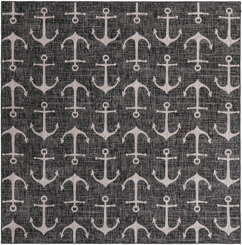 10' x 10' Millbrook · Pictoral Outdoor Rug, charcoal