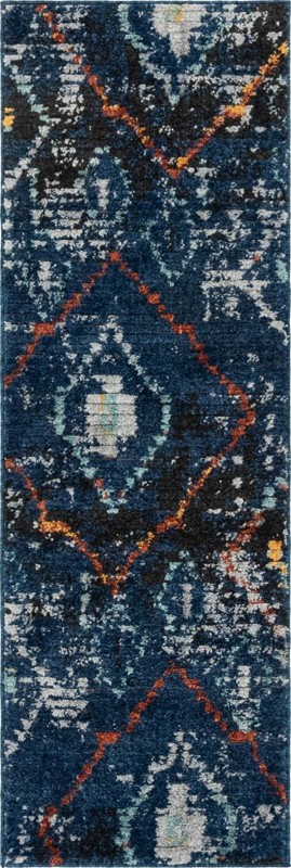 2' 2 x 6' Burr · Diamond rug, navy