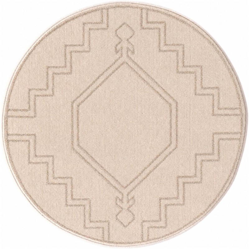 3' x 3' Sullivan · Geometric diamond rug, ivory and beige
