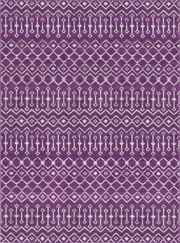 7' 10 x 11' Dudley · Chevron rug, violet