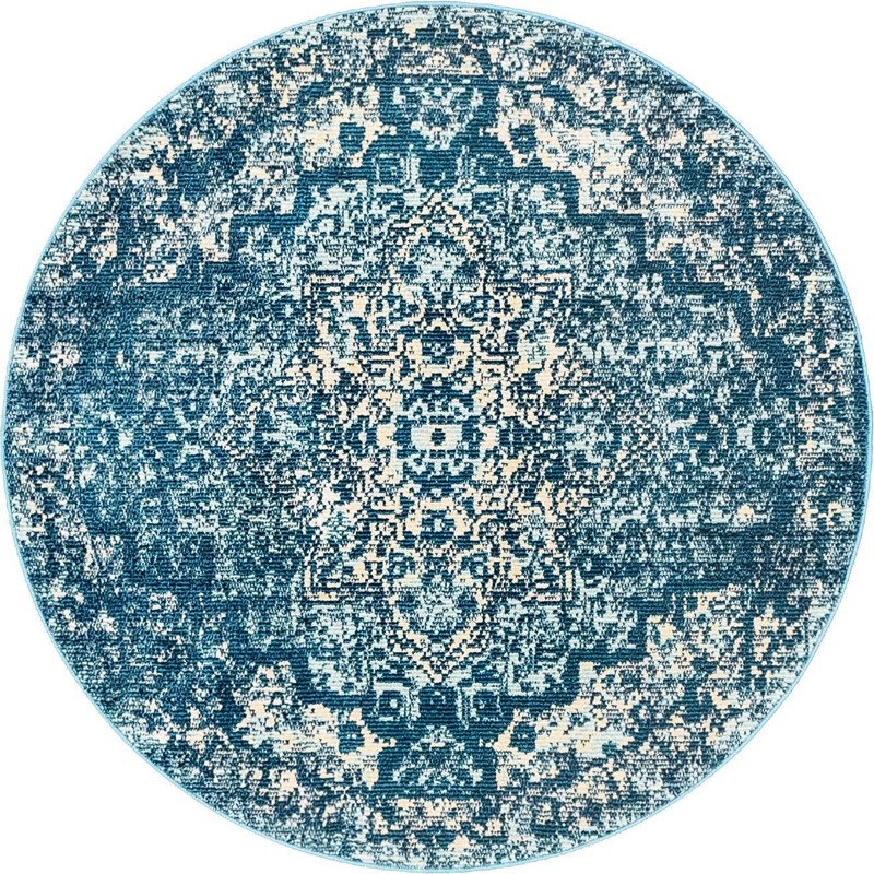 4' x 4' Garnet · Border rug, navy